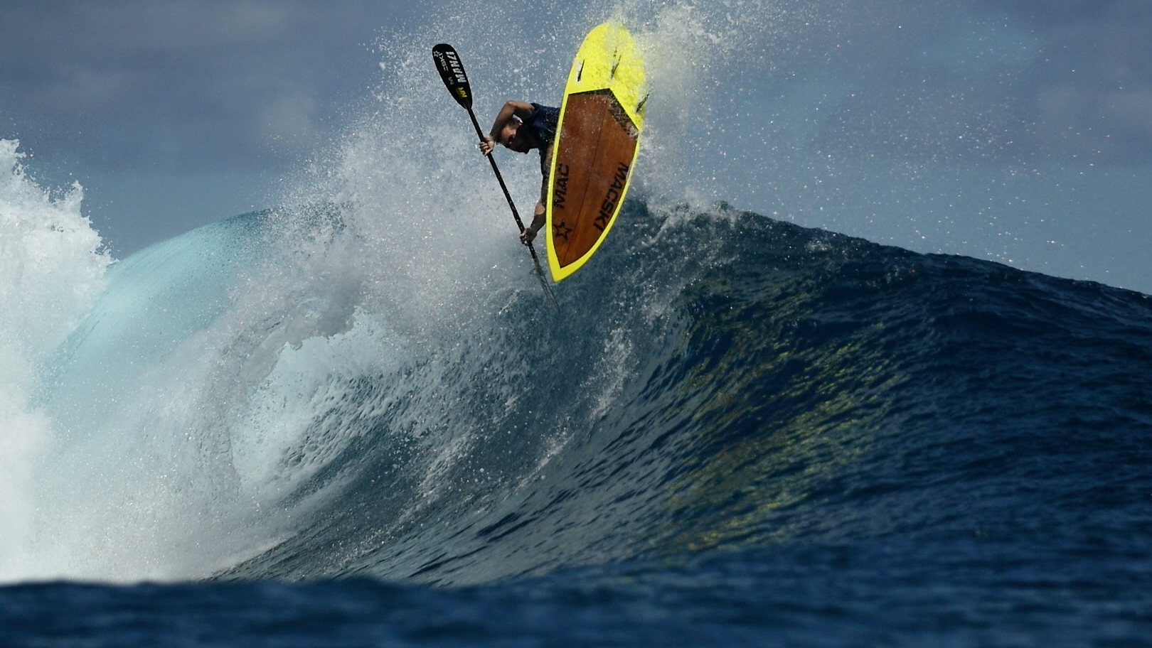 Pablo doing a waveski air on a Macski