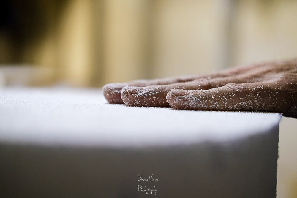 Ant Stott hand shaping a custom Macski waveski